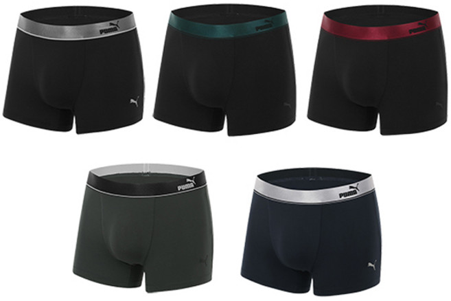 푸마바디웨어 남성용 프리미엄 스틸 드로즈 팬티 5종 세트