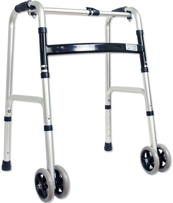 고령자 옥내용 접이식 1단 더블 바퀴 워커 이동 보행 보조기, 1개