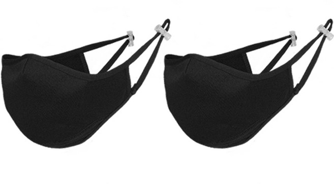 인콘트로 멜란지 입체형 방한 골프 마스크, 블랙, 2개