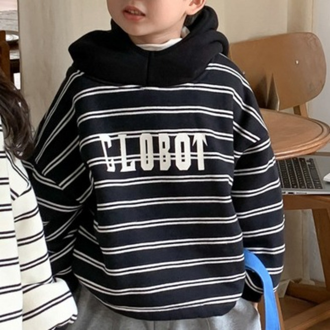 아동용 CLOBOT 스트라이프 맨투맨 CCV74GTS274