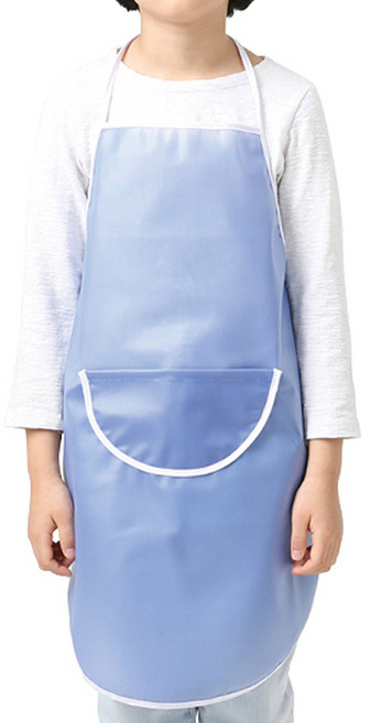 웰프런키즈 아동용 스카이 목끈형 앞치마 2p, 스카이블루