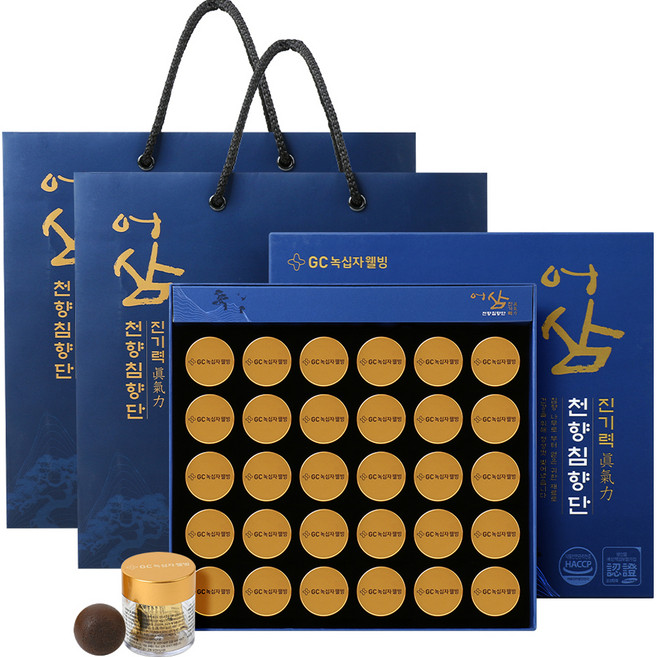 GC녹십자웰빙 어삼 진기력 천향침향단 쇼핑백 선물세트, 112.5g, 2개