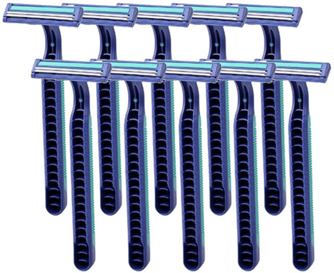 블루마켓 2단 일회용 면도기 그린, 10개, 1개입