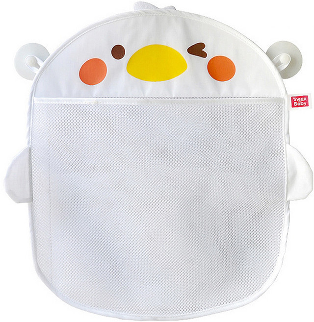 조이멀티 삐약 욕실 장난감 그물망 다용도 정리함 + 흡착고리 2p, 1개, 화이트