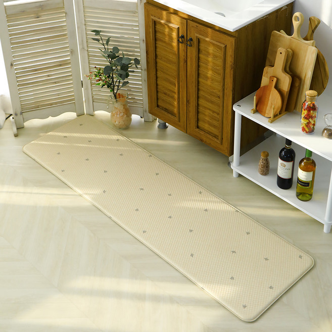 충무몰 국내 제조 버드 양면쿠션 주방매트, 버드 베이지 + 버드 그레이, 1개