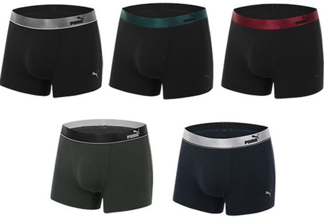 푸마바디웨어 남성용 프리미엄 스틸 드로즈 팬티 5종 세트