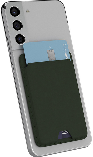 요이치 나노 클립 패드 휴대폰 카드지갑, 다크그린, 1개