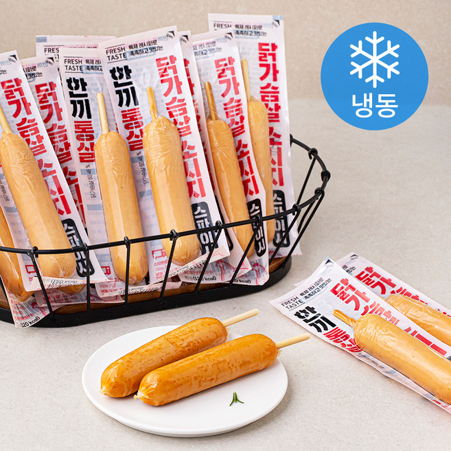 한끼통살 닭가슴살 소시지 스파이시 (냉동), 70g, 15개