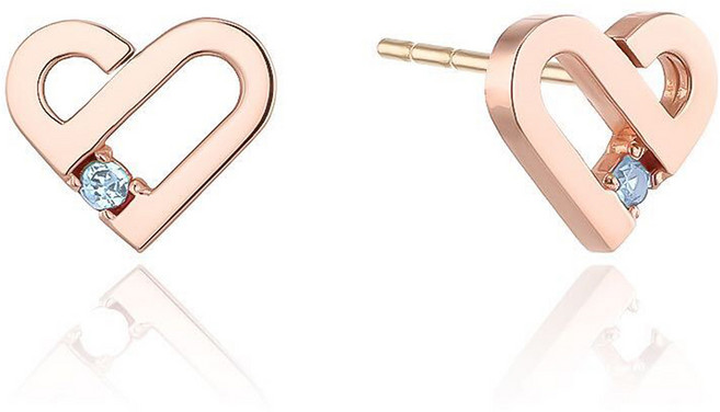 로이드 여성용 엔드리스 하트 탄생석 10K 귀걸이 LPTM4009T