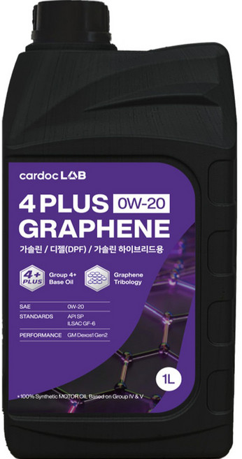 카닥랩 4PLUS 그래핀 가솔린 디젤 엔진오일, 1개, 0w20, 1L