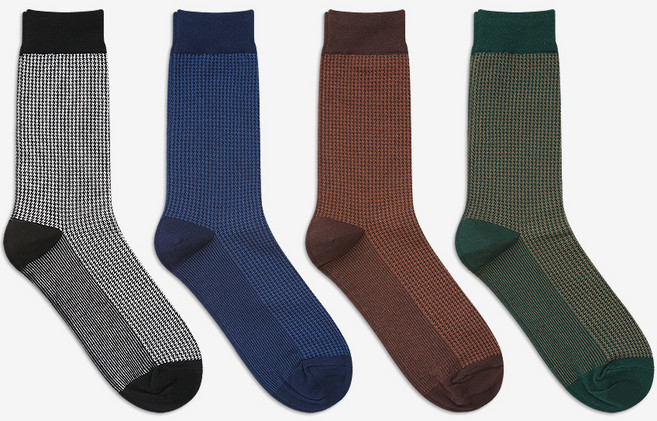 GGRN 남성용 비즈니스 컬렉션 신사 정장 패턴 양말 4켤레 세트