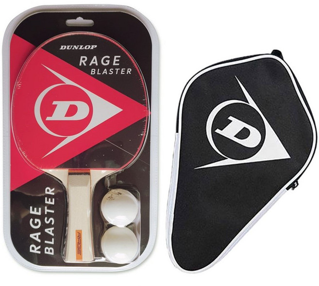던롭 레이지 블라스터 탁구 라켓 + 탁구공 2p + 배트 케이스 세트, 1개