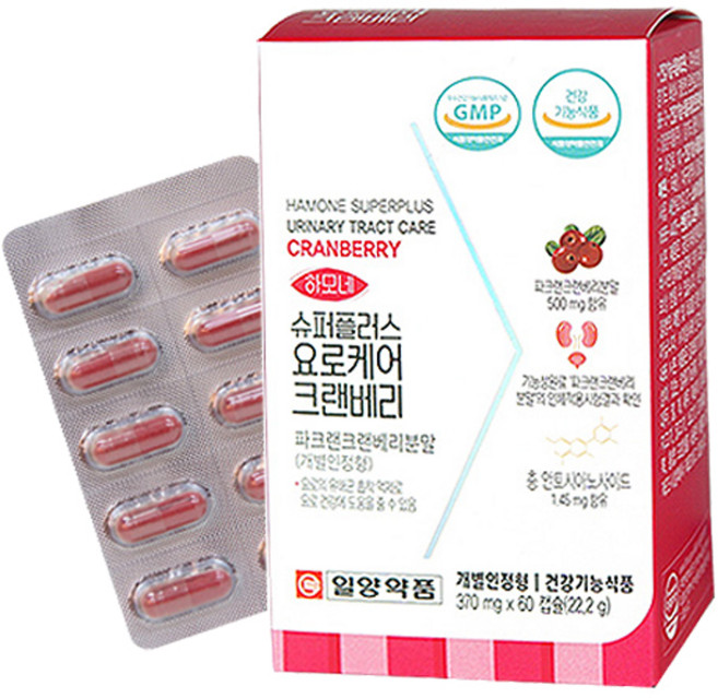 하모네 일양약품 슈퍼플러스 요로케어 크랜베리 22.2g, 60정, 1개