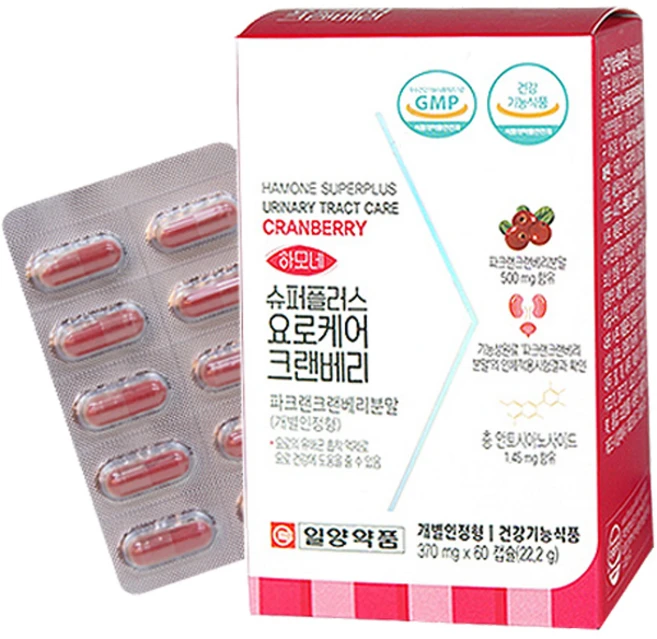 하모네 일양약품 슈퍼플러스 요로케어 크랜베리 22.2g, 60정, 1개 - 쿠팡