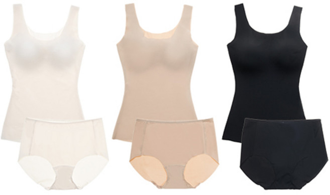 로베르타디까메리노 텐셀모달 올인원 나시탑 깜쪽티 3종 + 팬티 3종 세트 RO53