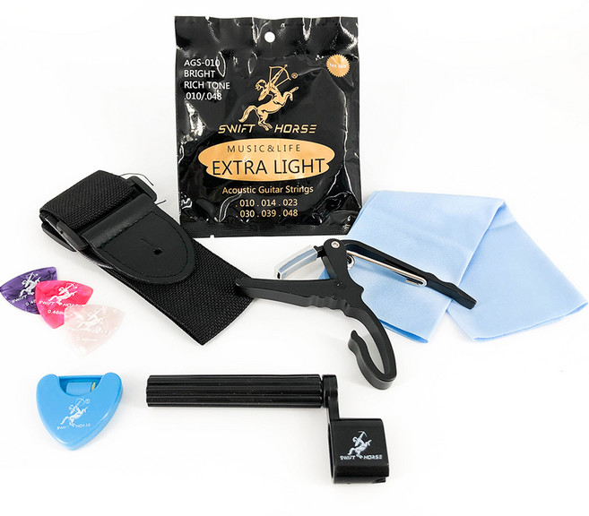 스위프트홀스 GAP01 올인원세트 기타줄 피크케이스 카포 스트랩, 1세트