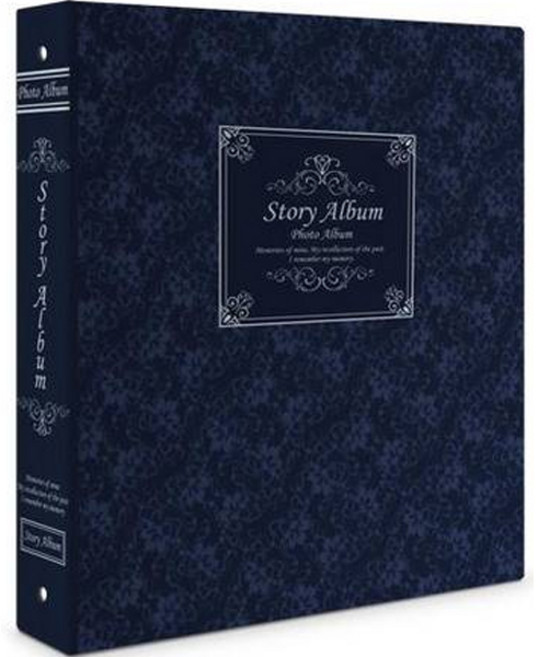 스토리앨범 제이앤에이치 포켓 클래식 앨범 15.2 x 20.3 cm, 블루(앨범), 백지(속지), 50매