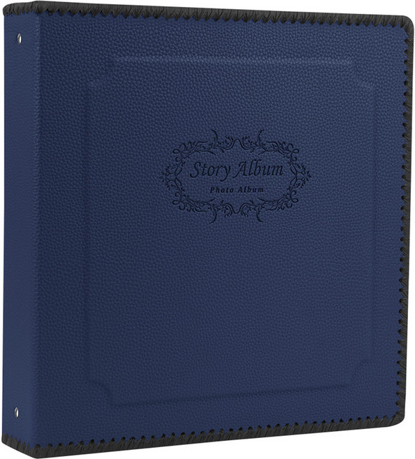 스토리앨범 제이앤에이치 접착 민자형 앨범, 네이비(앨범), 흑지(속지), 50매