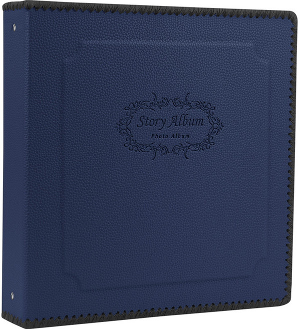 스토리앨범 제이앤에이치 포켓 민자형 앨범 8.9 x 12.7 cm, 네이비(앨범), 흑지(속지), 50매