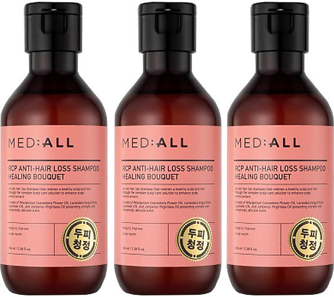 MED ALL RCP強健髮根洗髮露 療癒花香, 3瓶, 100ml