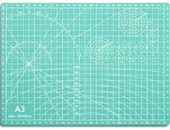다다 양면 데스크 컷팅매트 A3, 초록