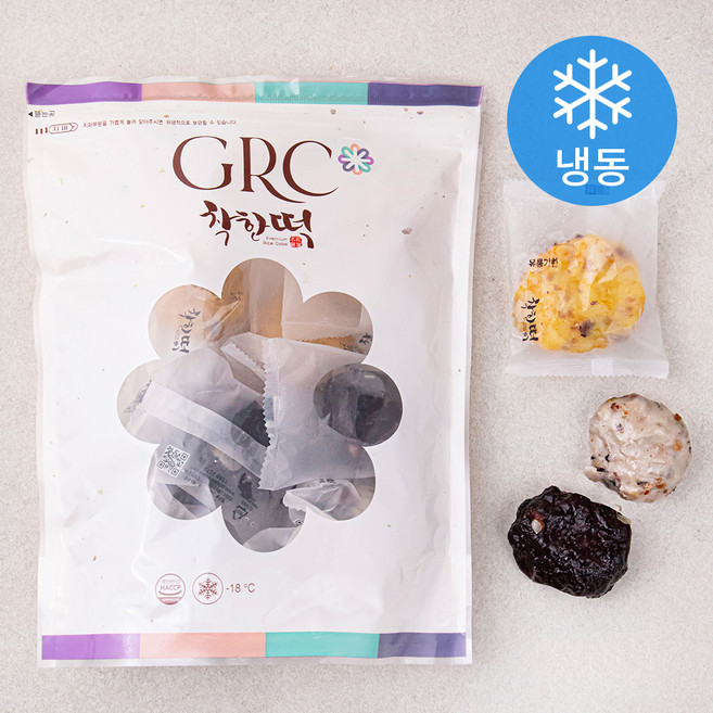 착한떡 호박모듬떡 3개 + 모듬떡 3개 + 흑미모듬떡 3개 세트 (냉동), 45g, 9개입, 1박스