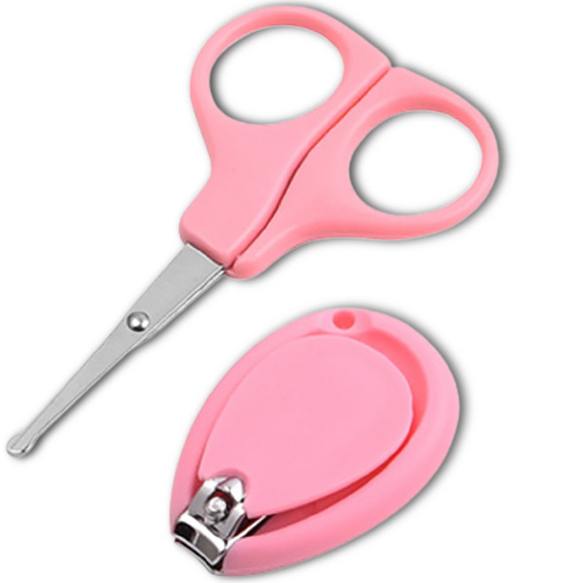 잇곰 유아 손톱 깎이 가위 2종 세트, 핑크, 1세트