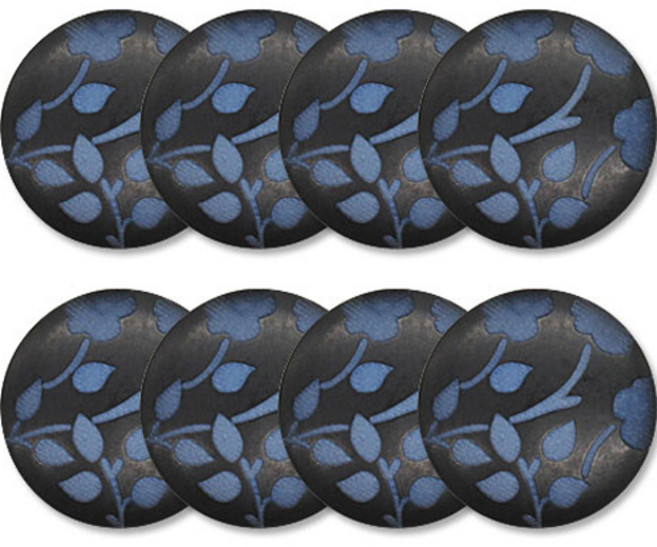 고급 큐빅 가디건 코트 단추 18mm, 8개, 꽃2(네이비)