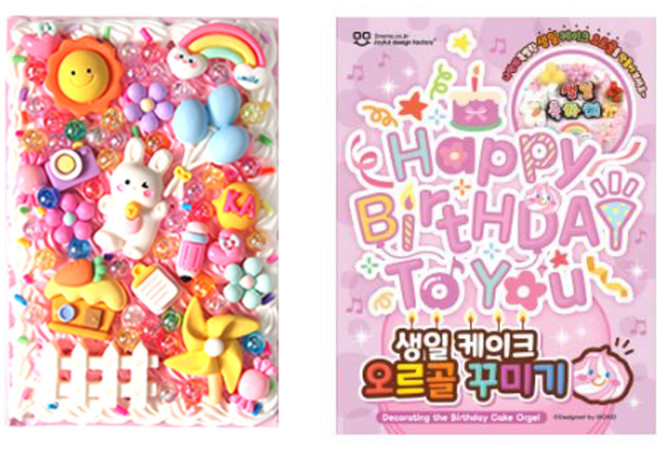 DIY 미니 다이어리 꾸미기 세트 + 생일축하해 케이크 오르골 꾸미기 세트, 혼합색상, 1세트