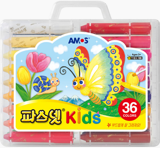 아모스 파스넷 키즈 크레용, 36색, 1개