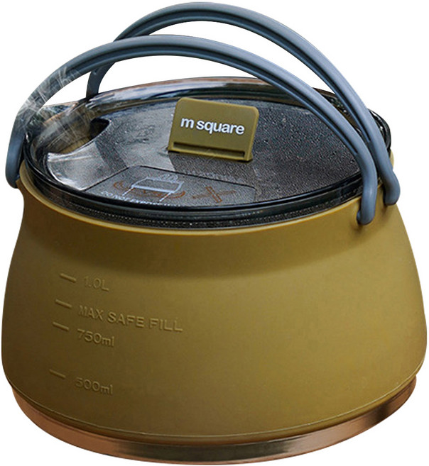 몬테로 접이식 실리콘 폴딩냄비, 올리브그린, 1개