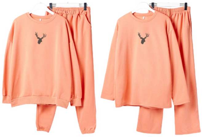 세븐룩북 남성용 사슴 기모 트레이닝 상하의 4종 세트 BBS409