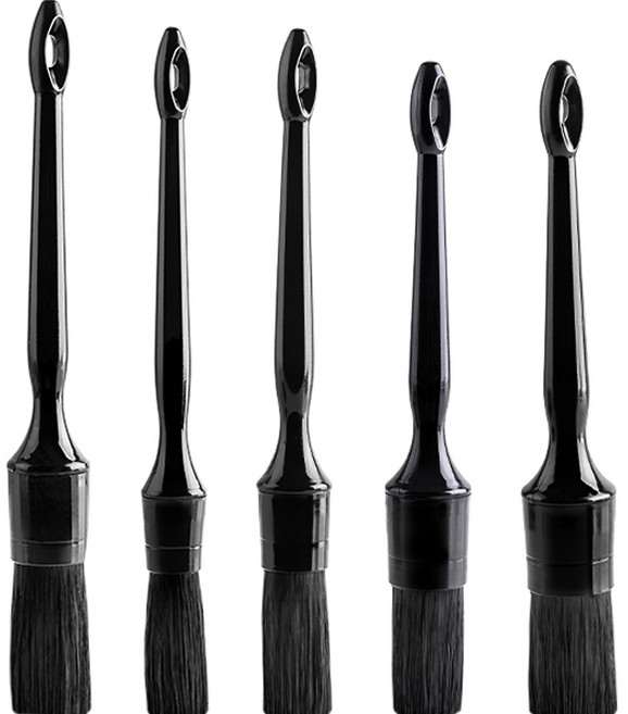 생활공식 디테일링 차량용 세차 브러쉬 5종 세트, 1세트, 블랙