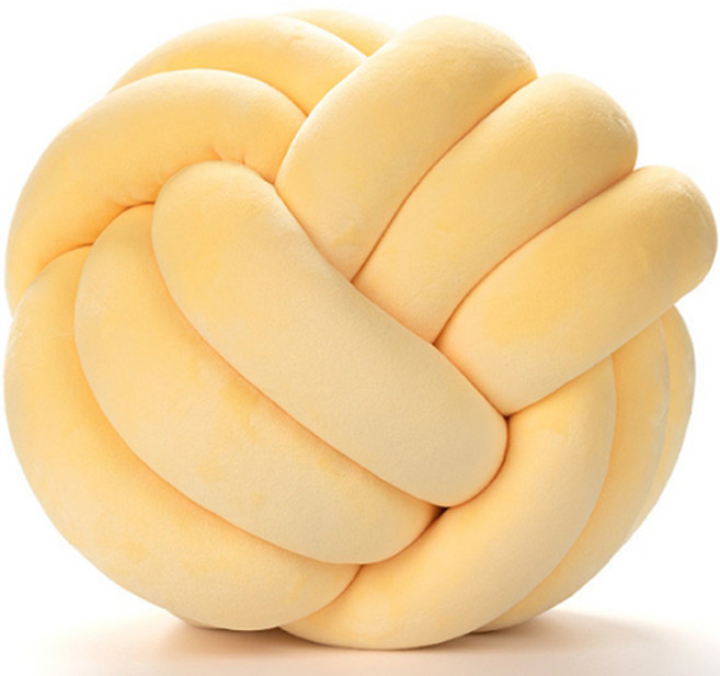 더인홈 3가닥 매듭 쿠션, G 옐로우