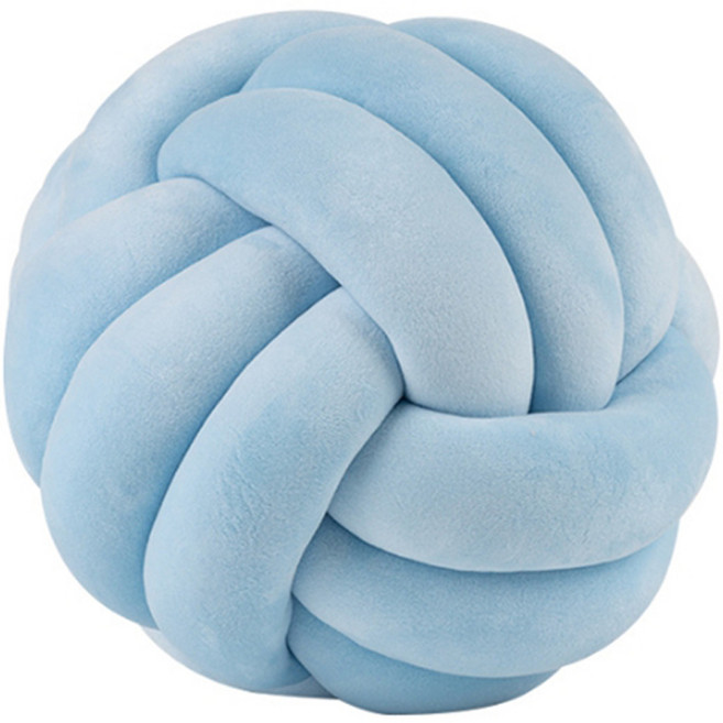 더인홈 3가닥 매듭 쿠션, 라이트 블루