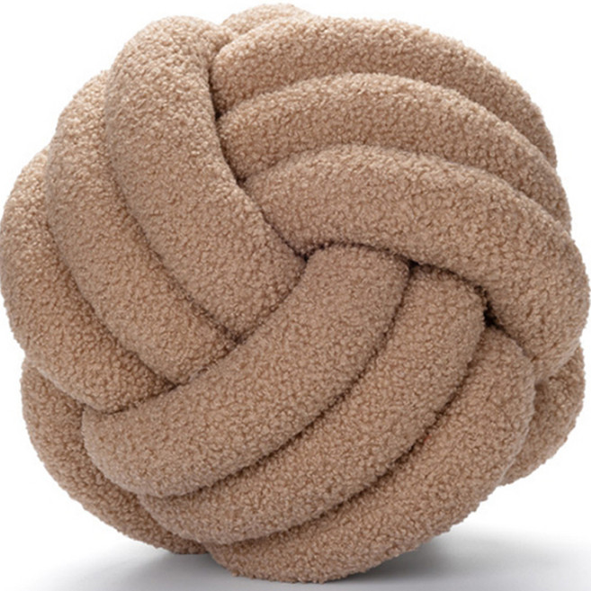 더인홈 인테리어 매듭 볼 쿠션, D 브라운