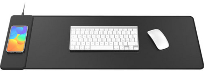 프라임큐 15W 고속 C타입 무선충전 마우스 장패드, 1개, 블랙