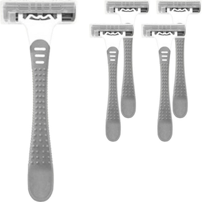 블루마켓 컴팩트 일회용 면도기 그레이, 1개입, 5개