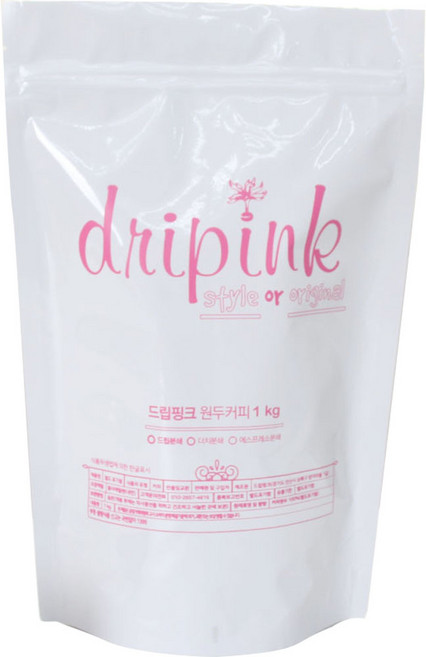 드립핑크 예가체프 내츄럴 원두커피, 1kg, 1개, 홀빈(분쇄안함)