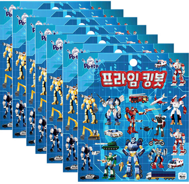 쁘띠팬시 빅 스티커 푹신 프라임킹봇 DA5549, 혼합색상, 7개