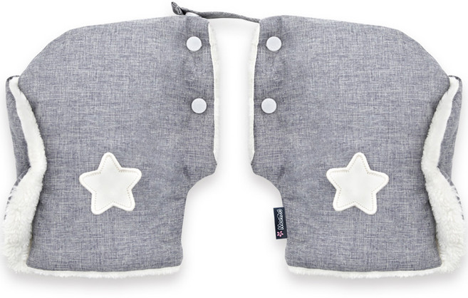 마니또 멜란지 자수 어린이 핸드머프, 라이트그레이, 1개