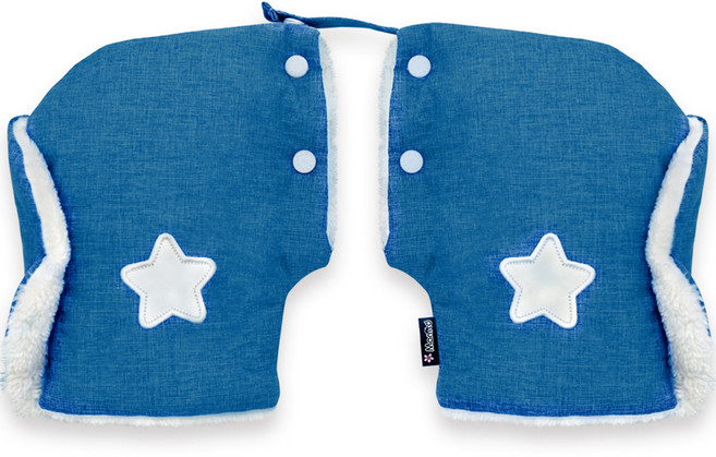 마니또 어린이 안전 킥보드 자전거 멜란지 자수 핸드머프, 스타블루, 1개