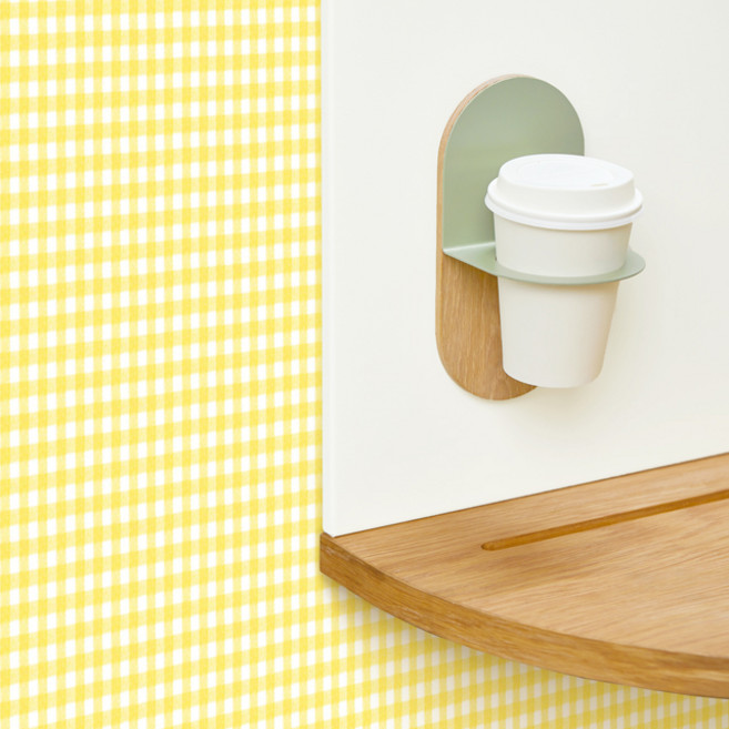 패브릭 체크 포인트 데코 시트지, YELLOW