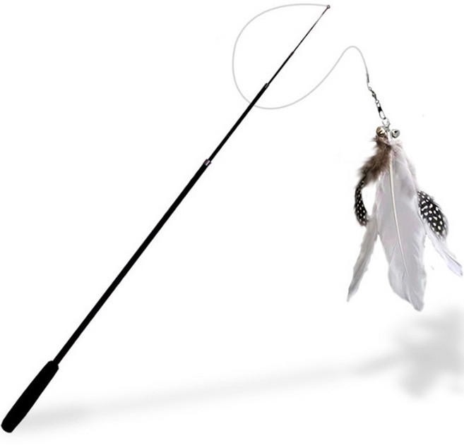 딩동펫 고양이 플렉스 4단 깃털 낚싯대, 혼합색상, 1개