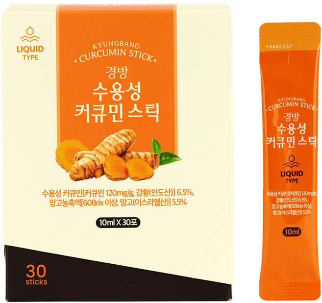 경방 수용성 커큐민 스틱 30p, 1개, 300ml