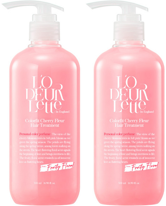 로더렛 인 잉글랜드 컬러핏 체리 플뢰르 헤어 트리트먼트, 500ml, 2개