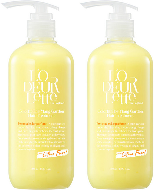 로더렛 인 잉글랜드 컬러핏 더 일랑 가든 헤어 트리트먼트, 500ml, 2개