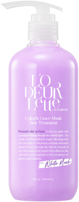 로더렛 인 잉글랜드 컬러핏 그레이스 머스크 헤어 트리트먼트, 1개, 500ml