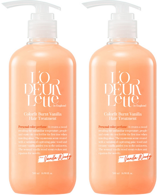 로더렛 인 잉글랜드 컬러핏 번트 바닐라 헤어 트리트먼트, 500ml, 2개