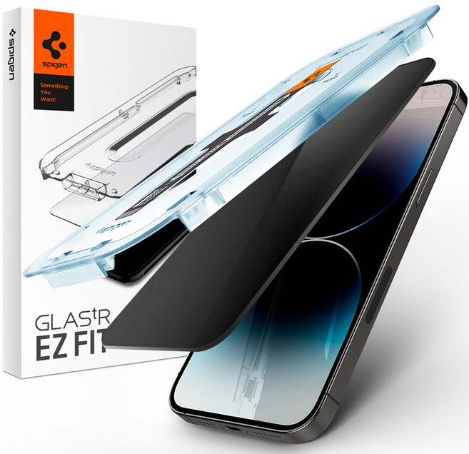 슈피겐 지문방지 프라이버시 강화유리 액정보호필름 2p + 이지트레이 세트 AGL05219, 1세트